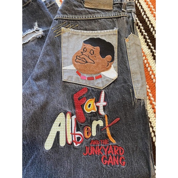 Vintage Platinum FUBU Fat Albert And The Junkyard Gang Denim Mens Pants 30x32 - Picture 2 of 10